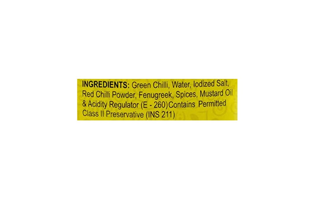 Everin Green Chilli Pickle    Plastic Jar  1 kilogram